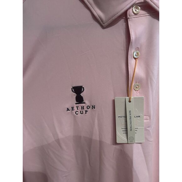 Peter Millar Mens Large Pink Summer Comfort Polo Shirt - Picture 2 of 6